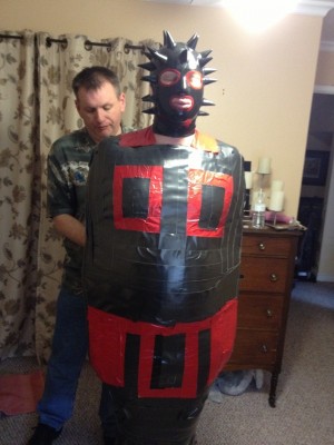 Ed is wrapped up in his work!