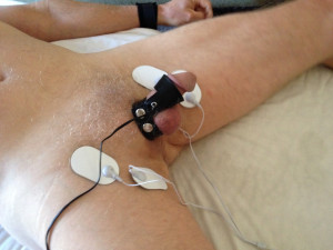 A TENs unit with a cock shock collar! Not for the faint at um, heart!